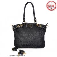 michael kors mk logo signature jacquard groot zwart boekentassen Originele Tassen smhm5559